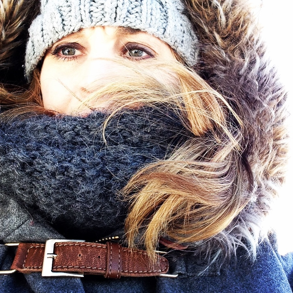 Grey Anthropologie Swing Coat with Fur Hood
